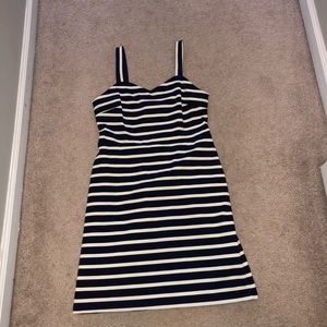 Navy Striped Cocktail dress NWOT